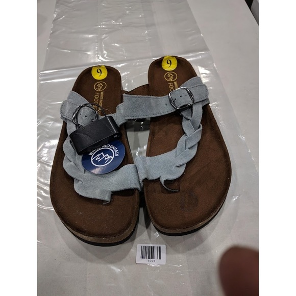 WHITE MOUNTAIN Shoes - White Mountain Women Crawford Braided Footbed Sandal Blue 9